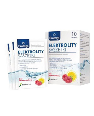 Protego, Elektrolity o smaku cytrynowo-malinowym, saszetki, 10 sztuk