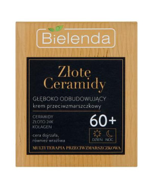 Bielenda Złote Ceramidy, głęboko odbudowujący krem przeciwzmarszczkowy 60+, 50 ml