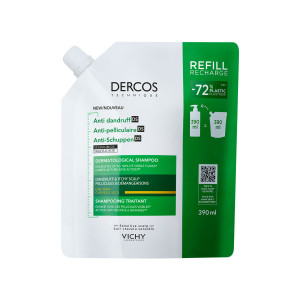 Vichy Dercos, Szampon Przeciwłupieżowy, włosy suche, uzupełnienie Reliff, 390 ml