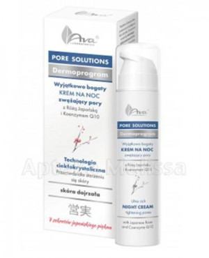 Ava Laboratorium Pore Solutions wyjątkowo bogaty krem na noc zwężający pory z różą japońską i koenzymem Q10 50 ml