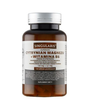 Singularis Superior Cytrynian Magnezu + Witamina B6, tabletki, 120 sztuk