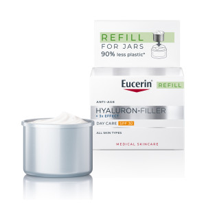 Eucerin Hyaluron-Filler krem na dzień SPF 30 z Kwasem Hialuronowym do każdego typu skóry przeciwzmarszczkowy, refill, 50 ml