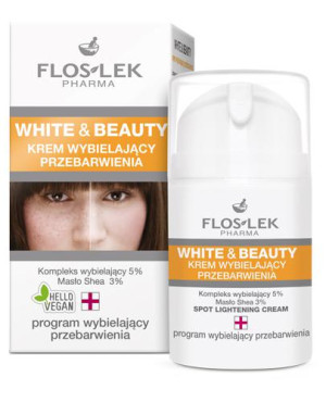 FLOS-LEK WHITE & BEAUTY Krem wybielający przebarwienia, 50 ml