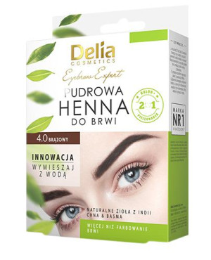 Delia Eyebrow Expert Pudrowa henna do brwi 4.0 brązowy, 4 g