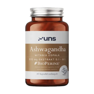UNS Ashwagandha + Bioperine, kapsułki, 60 sztuk