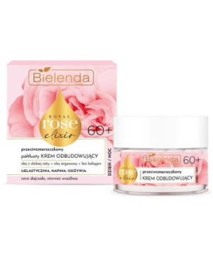 BIELENDA ROYAL ROSE ELIXIR Przeciwzmarszczkowy półtłusty krem odbudowujący 60+ dzień noc, 50 ml