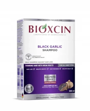 Bioxcin, Szampon przeciw wypadaniu włosów, czarny czosnek, 300 ml