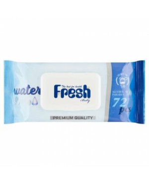 Fresh Baby Chusteczki nawilżane z klipsem niebieskie, 72 sztuki