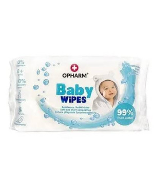 Opharm Baby Wipes Chusteczki nawilżane 0+ms, 64 sztuki