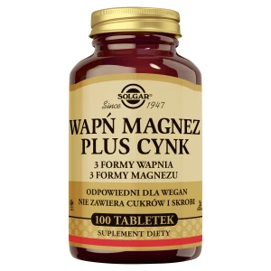 Solgar Wapń Magnez plus Cynk, tabletki, 100 sztuk