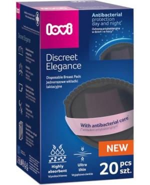 Lovi Discreet Elegance antybakteryjne jednorazowe wkładki laktacyjne czarne 20 sztuk