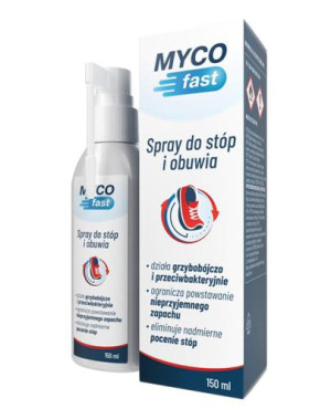 MYCOfast Spray do stóp i obuwia, 150 ml - cena, opinie, wskazania