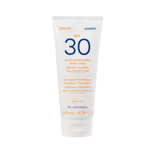 Korres Yoghurt, emulsja do ciała i twarzy SPF 30, 200 ml