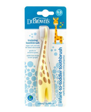 Dr Brown's Szczoteczka do czyszczenia zębów dla dzieci w wieku 0-3 lat żyrafa, 1 sztuka