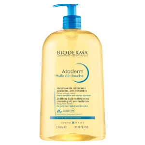 Bioderma Atoderm Huile de douche, nawilżający olejek do kąpieli i pod prysznic do ciała i twarzy, dla skóry suchej i atopowej, 1000 ml