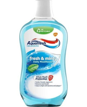 Aquafresh fresh & minty płyn do płukania jamy ustnej z fluorkiem, 500 ml