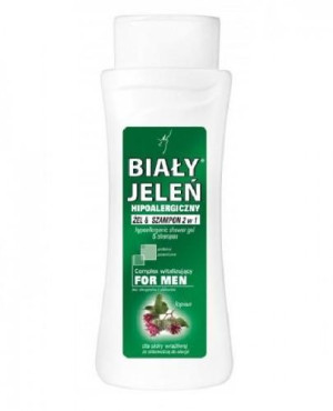 BIAŁY JELEŃ Hipoalergiczny żel & szampon 2 w 1 for Men z łopianem i proteinami pszenicznymi -300 ml