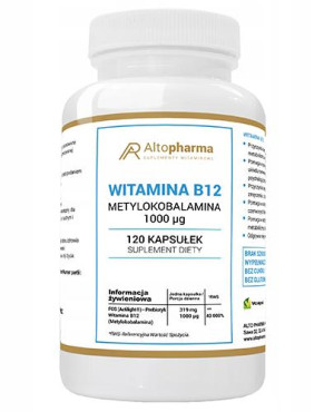 Altopharma Witamina B12 Metylokobalamina 1000 µg - 120 kaps. - cena, opinie, dawkowanie