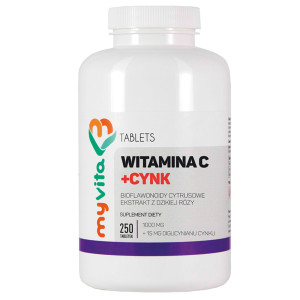 MyVita Witamina C 1000 mg + Cynk 15 mg, 250 tabl.