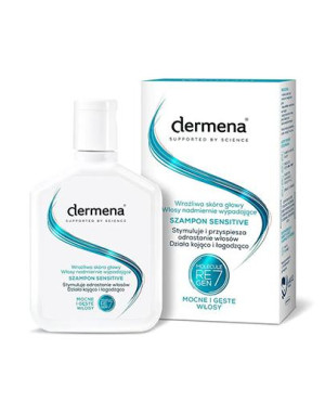 Dermena Sensitive Szampon do wrażliwej skóry głowy i nadmiernie wypadających włosów, 200 ml