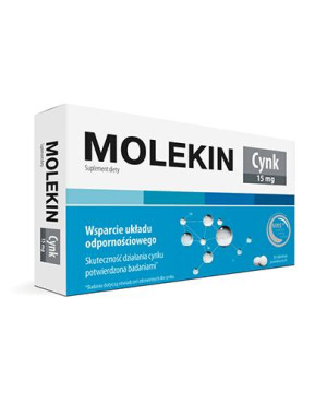 Molekin Cynk 15 mg - 30 tabl. - cena, opinie, właściwości