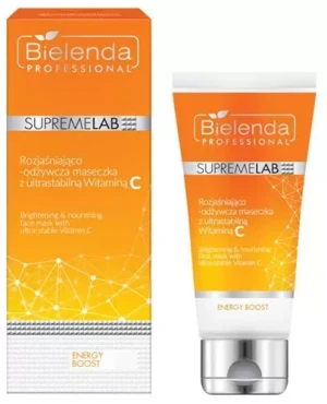 Bielenda Professional SupremeLab Energy Boost maseczka rozjaśniająco-odżywiająca z ultrastabilną witaminą C 70 ml