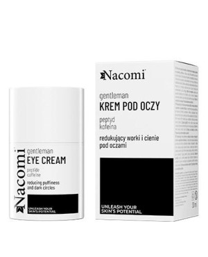Nacomi Gentleman Rozświetlający krem pod oczy niwelujący worki i cienie z peptydami i kofeiną, 30 ml