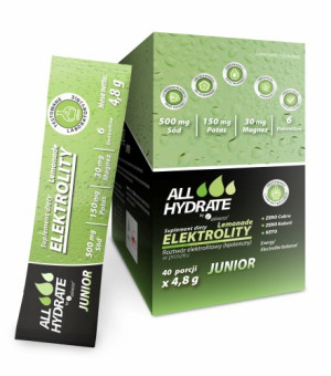 ALLHydrate, Elektrolity STICK JUNIOR Lemonade, 4,8 g, saszetki, 40 sztuk