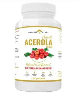 Natural Herbs Acerola 250 mg naturalna witamina C 120 pastylek do ssania