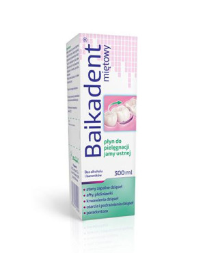 Baikadent, płyn do jamy ustnej, smak miętowy, 300 ml