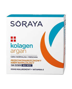 Soraya Kolagen Argan Przeciwzmarszczkowy Krem nawilżający, 50 ml