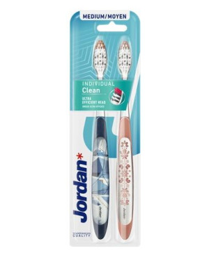 JORDAN Individual Clean medium szczoteczka do zębów, 2 sztuki