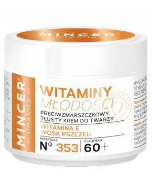 Mincer Pharma N°353 Witaminy młodości Przeciwzmarszczkowy tłusty krem do twarzy 60+ - 50 ml