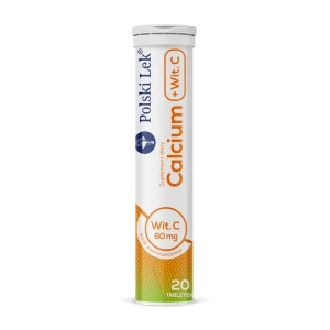 Polski Lek Calcium 300 + witamina C o smaku pomarańczowym - 20 tabl.