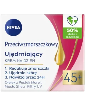 Nivea, przeciwzmarszczkowy ujędrniający krem na dzień 45+, 50 ml