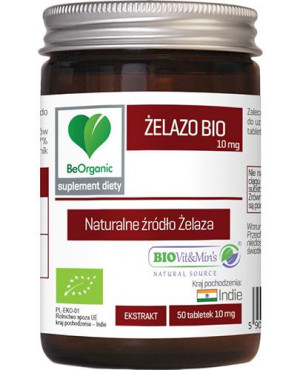BeOrganic, Żelazo Bio, tabletki, 50 sztuk