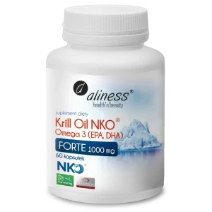 Aliness, Krill Oil NKO Omega 3 1000 mg FORTE z Astaksantyną, kapsułki, 60 sztuk