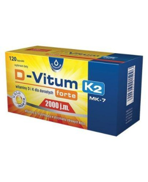 D-Vitum Forte 2000 j.m. K2 MK-7, kapsułki, 120 sztuk