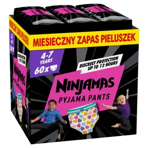 Pampers Ninjamas Dziewczynka Pieluchomajtki 4-7 lat, 60 sztuk