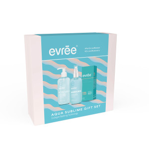 Zestaw Evree Aqua Sublime 3 pielęgnacja twarzy, Krem do twarzy 45 ml, Żel micelarny 200 ml, Serum- tonik 200 ml