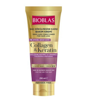 Bioblas, Odżywka kolagenowo-keratynowa do włosów, 250 ml