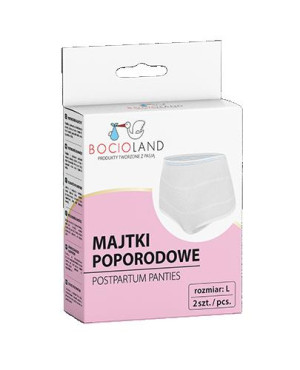 Bocioland Wielorazowe Poporodowe Majtki siateczkowe L, 2 sztuki