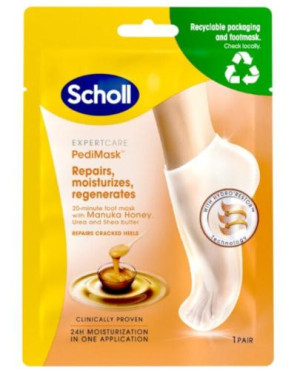 Scholl Expert Care PediMask Maska do stóp z miodem manuka, 1 para