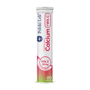 CALCIUM 300 + WITAMINA C Smak poziomkowy - 20 tabl. mus.
