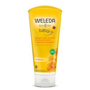 Weleda Baby Szampon i płyn do mycia ciała dla niemowląt z nagietkiem lekarskim, 200 ml