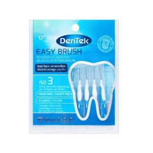 Dentek, Easy Brush, szczoteczki międzyzębowe, rozmiar 3 (0,6 mm), 6 sztuk