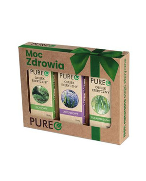 Pureo Moc Zdrowia Naturalne Olejki Eteryczne Zestaw Olejek pichtowy, 10 ml + Olejek lawendowy, 10 ml + Olejek eukaliptusowy, 10 ml