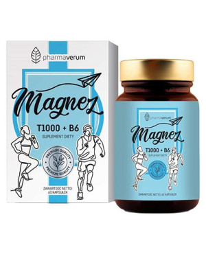 Magnez T1000+B6, 60 kaps., cena, właściwości, wskazania