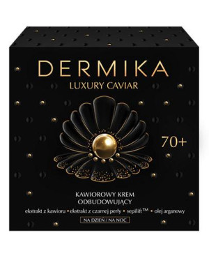 Dermika Luxury Caviar, Kawiorowy krem odbudowujący 70+, 50 ml