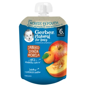 Gerber Natural For Baby Deserek jabłko dynia morela po 6. miesiącu, 80 g